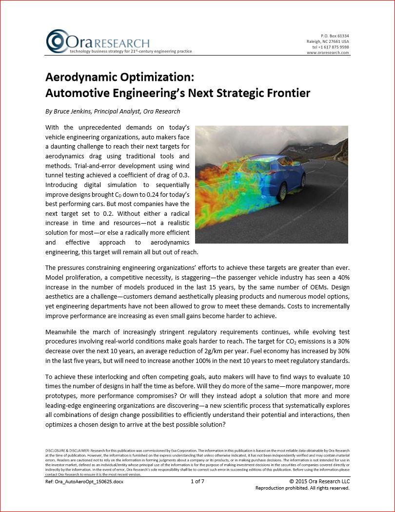 Aerodynamic Optimization: Automotive Engineering
